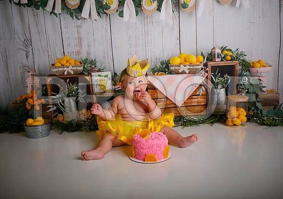 Kansas City Lemon-Themed Cake Smash Photography | Heather Sears Photography