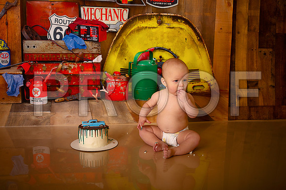 Kansas City Mechanic Cake Smash Photographer | First Birthday Sessions