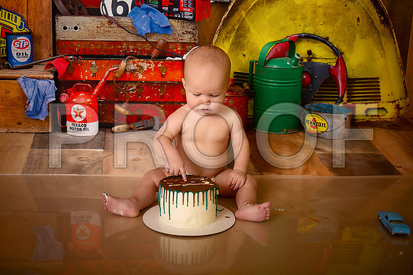 Kansas City Mechanic Cake Smash Photographer | First Birthday Sessions