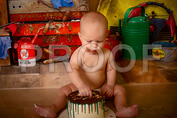 Kansas City Mechanic Cake Smash Photographer | First Birthday Sessions