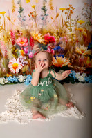 Boho Wildflower First Birthday Cake Smash Photography in Kansas City