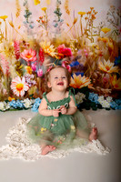 Boho Wildflower First Birthday Cake Smash Photography in Kansas City