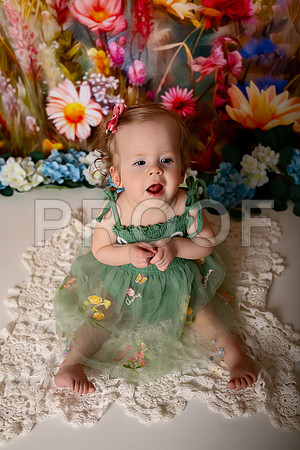 Boho Wildflower First Birthday Cake Smash Photography in Kansas City