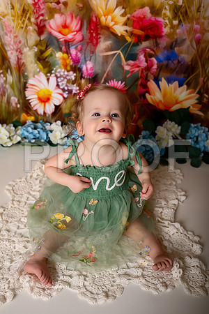 Boho Wildflower First Birthday Cake Smash Photography in Kansas City