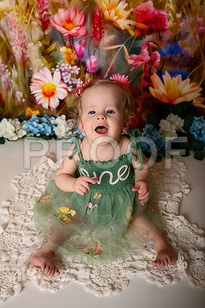 Boho Wildflower First Birthday Cake Smash Photography in Kansas City