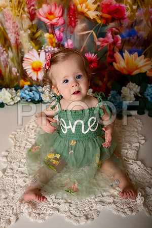 Boho Wildflower First Birthday Cake Smash Photography in Kansas City