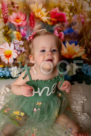 Boho Wildflower First Birthday Cake Smash Photography in Kansas City