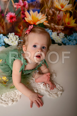 Boho Wildflower First Birthday Cake Smash Photography in Kansas City