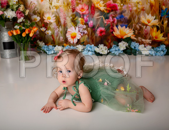 Boho Wildflower First Birthday Cake Smash Photography in Kansas City