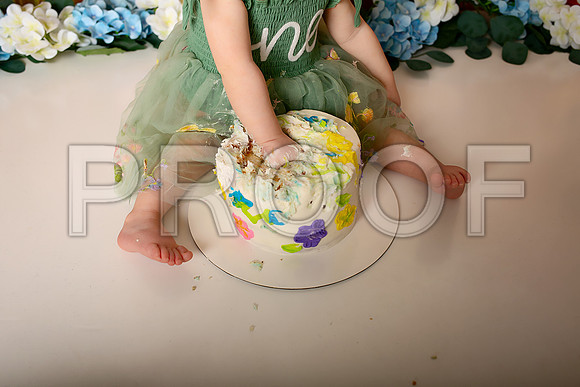 Boho Wildflower First Birthday Cake Smash Photography in Kansas City