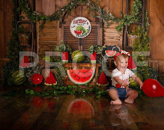 Kansas City Watermelon Cake Smash Photographer | First Birthday Portraits