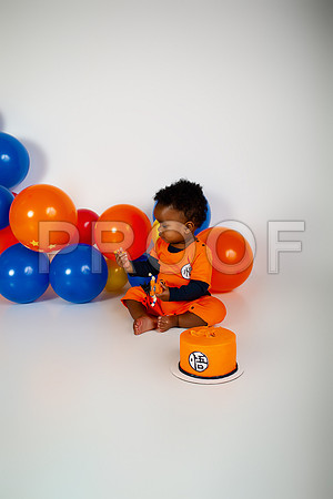 Anime First Birthday Cake Smash Photography in Kansas City