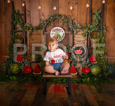 Kansas City Watermelon Cake Smash Photographer | First Birthday Portraits