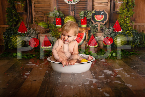 Kansas City Watermelon Cake Smash Photographer | First Birthday Portraits