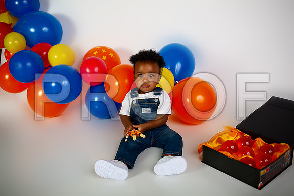 Anime First Birthday Cake Smash Photography in Kansas City